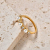 Stainless Steel Zircon Shell Bead Geometric Fashion Women's Ring
