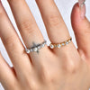 Stainless Steel Zircon Shell Bead Geometric Fashion Women's Ring