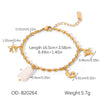 Star And Moon Fashion Trendy Stainless Steel Bracelet For Women With Flower Shape Pvd Vacuum Plating