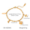 Star And Moon Fashion Trendy Stainless Steel Bracelet For Women With Flower Shape Pvd Vacuum Plating
