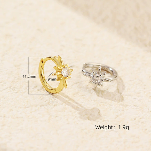 Star Earring S925 Silver Electroplated For Women