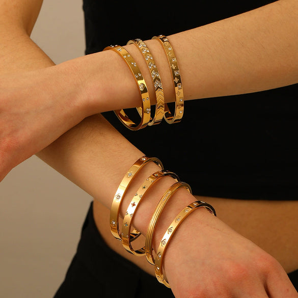 Star Moon Eye Bamang Star Bracelet Stainless Steel 18K Gold Plated Electroplated Jewelry