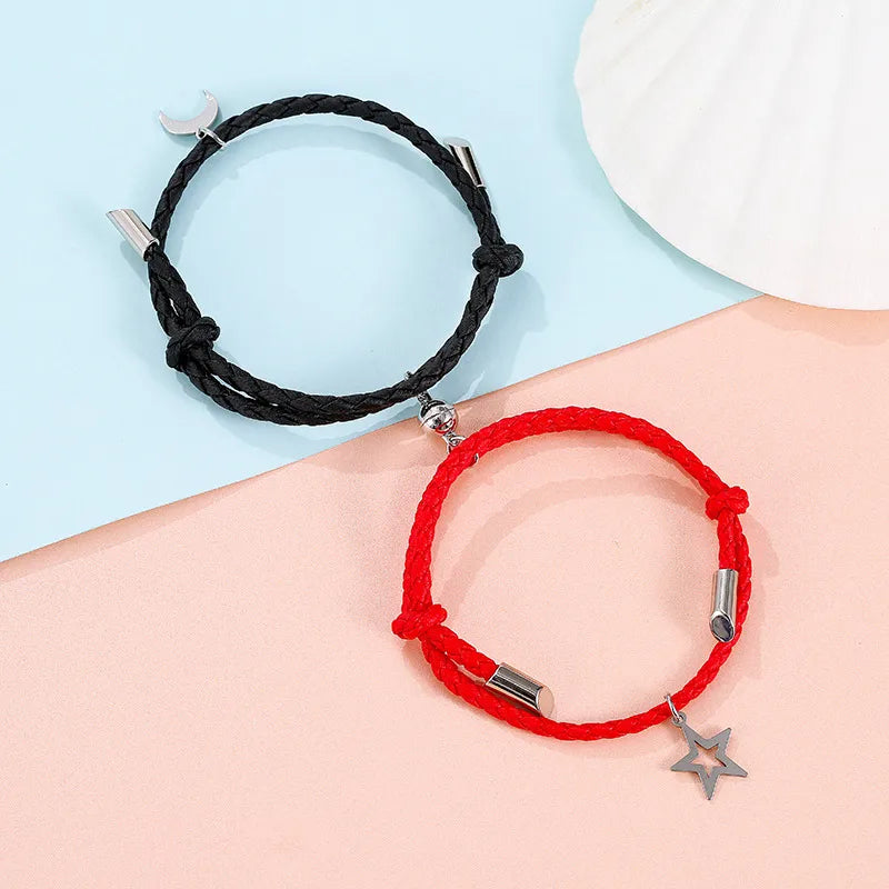 New Xingyue Spaceman Pu Rope Bracelet Magnet Suction Couple Bracelet Pair Exclusive For Cross-Border Ornament Wholesale