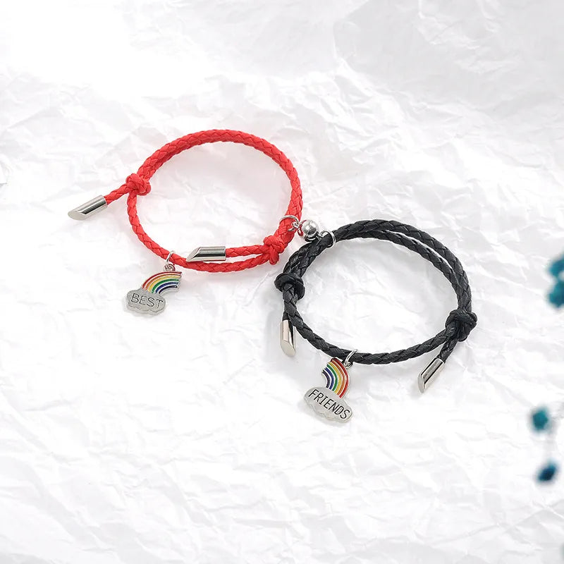 New Xingyue Spaceman Pu Rope Bracelet Magnet Suction Couple Bracelet Pair Exclusive For Cross-Border Ornament Wholesale