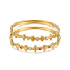 Star Pattern Zirconaccented Stainless Steel Bracelet With Goldplated Finish Simple Trendy Jewelry