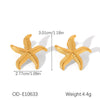 Starfish Pendant Stainless Steel Necklace And Earrings For Women With Marine Life Pattern And Vacuum Plating