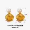 Starfish Shell Threaded Pearl Stainless Steel Earrings With Electroplating