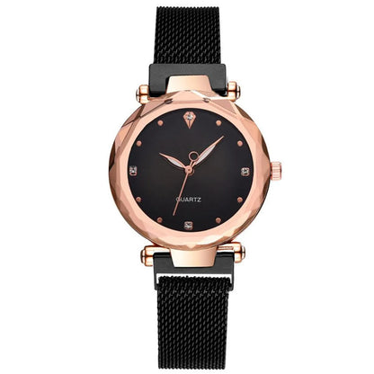 Starry Sky Female Watch Magnetite Magnet Milan Mesh Belt Watch Explosion Models Diamond-Set British Ladies Fashion Watch