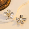 Statement Flowershaped Electroplated Metal Earrings For Women Elegant Trendy Fashion Jewelry