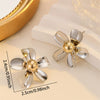 Statement Flowershaped Electroplated Metal Earrings For Women Elegant Trendy Fashion Jewelry