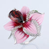 Statement Geometric Rose Petal Ring In Electroplated Metal For Women And Unisex Wear