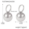 Steel Ball Earrings 316L Stainless Steel Geometric Pvd Electroplated For Women