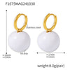 Steel Ball Earrings 316L Stainless Steel Geometric Pvd Electroplated For Women
