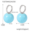 Steel Ball Earrings 316L Stainless Steel Geometric Pvd Electroplated For Women