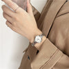 Steel Belt Bracelet Quartz Watch For Women With Alloy Case And Ordinary Glass Mirror Simple Small Dial And Rhinestone Scale Casual Style