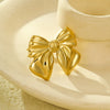 Steel Bow Ring And Scarf Buckle With Electroplating Fashion For Women