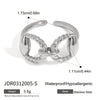 Steel Color Ring Titanium Steel Non Fading Light Luxury High End Jewelry Geometric Shape Stainless Steel Ring With Electroplating For Women