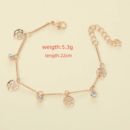 Cute Wedding Shiny Letter Flower Zircon Iron Copper Wholesale Bracelets