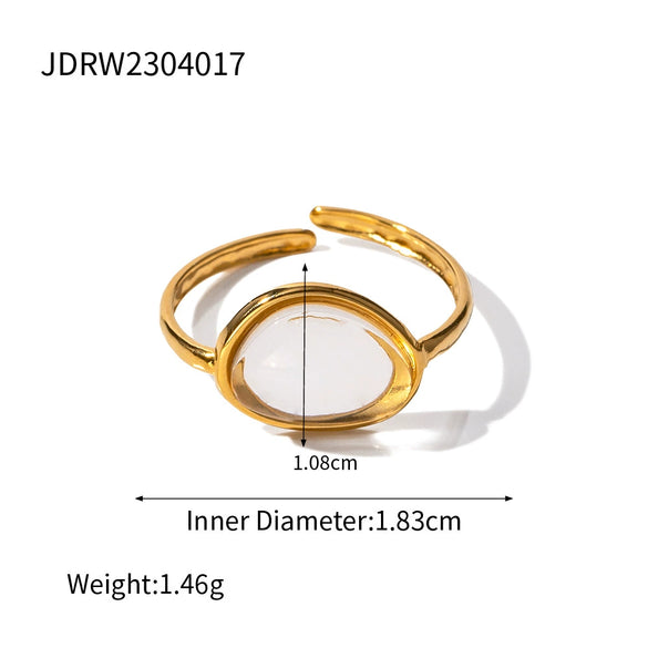 Steel Geometric Electroplated Ring Jewelry For Women