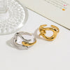 Steel Geometric Open Ring Electroplated Light Luxury Style