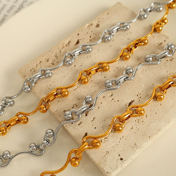 Steel Necklace Gold Plated Fashion Exaggerated Design All Match For Men And Women