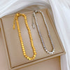 Steel Normcore Style Box Chain Bracelet Inlaid With Gold Constellation Pattern For Women