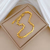 Steel Normcore Style Box Chain Bracelet Inlaid With Gold Constellation Pattern For Women
