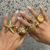 Steel Ring Geometric Design Electroplating Jewelry For Women