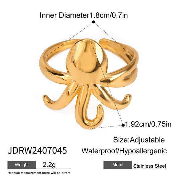 Steel Ring Geometric Design Electroplating Jewelry For Women