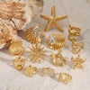 Steel Ring Geometric Design Electroplating Jewelry For Women