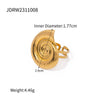 Steel Ring Geometric Design Electroplating Jewelry For Women