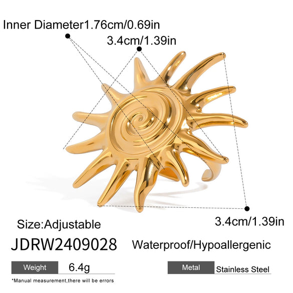 Steel Ring Geometric Design Electroplating Jewelry For Women
