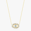 Sterling Silver 14K Gold Plated Casual Simple Style Plating Inlay Devil'S Eye Zircon Pendant Necklace