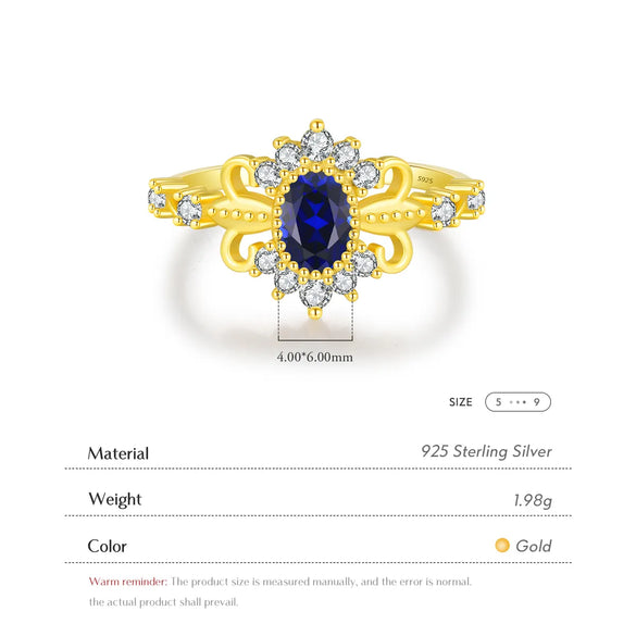 Sterling Silver 14K Gold Plated Elegant Retro French Style Plating Inlay Crown Zircon Rings