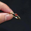 Sterling Silver 14K Gold Plated Inlay Heart Shape Zircon Open Rings