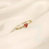 Sterling Silver 14K Gold Plated Inlay Heart Shape Zircon Open Rings