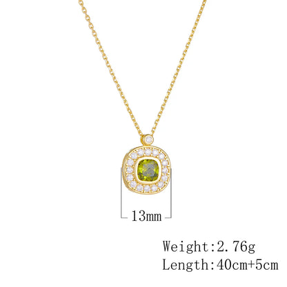 Sterling Silver 14K Gold Plated Rhodium Plated Oval Zircon Pendant Necklace