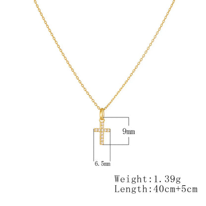 Sterling Silver 14K Gold Plated Rhodium Plated Simple Style Classic Style Solid Color Plating Inlay Zircon Pendant Necklace