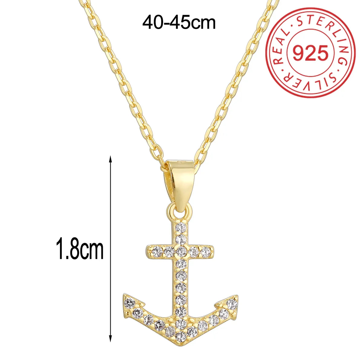 Sterling Silver 14K Gold Plated Silver Plated Casual Simple Style Hollow Out Inlay Star Ball Anchor Turquoise Zircon Pendant Necklace