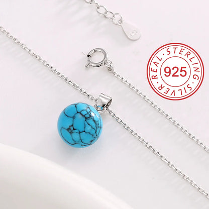 Sterling Silver 14K Gold Plated Silver Plated Casual Simple Style Hollow Out Inlay Star Ball Anchor Turquoise Zircon Pendant Necklace