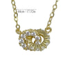 Sterling Silver 14K Gold Plated Vintage Style Simple Style Plating Inlay Double Ring Zircon Pendant Necklace