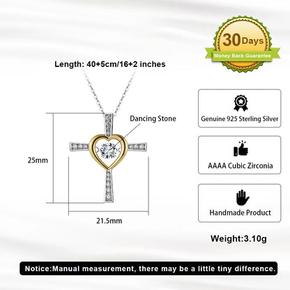 Sterling Silver 14K Gold Plated White Gold Plated Elegant Simple Style Streetwear Polishing Plating Inlay Geometric Cross Heart Shape Zircon Pendant Necklace