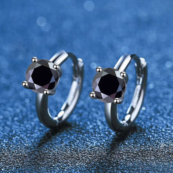 Sterling Silver 18K Gold Plated Inlay Geometric Moissanite Ear Studs