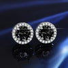Sterling Silver 18K Gold Plated Inlay Geometric Moissanite Ear Studs