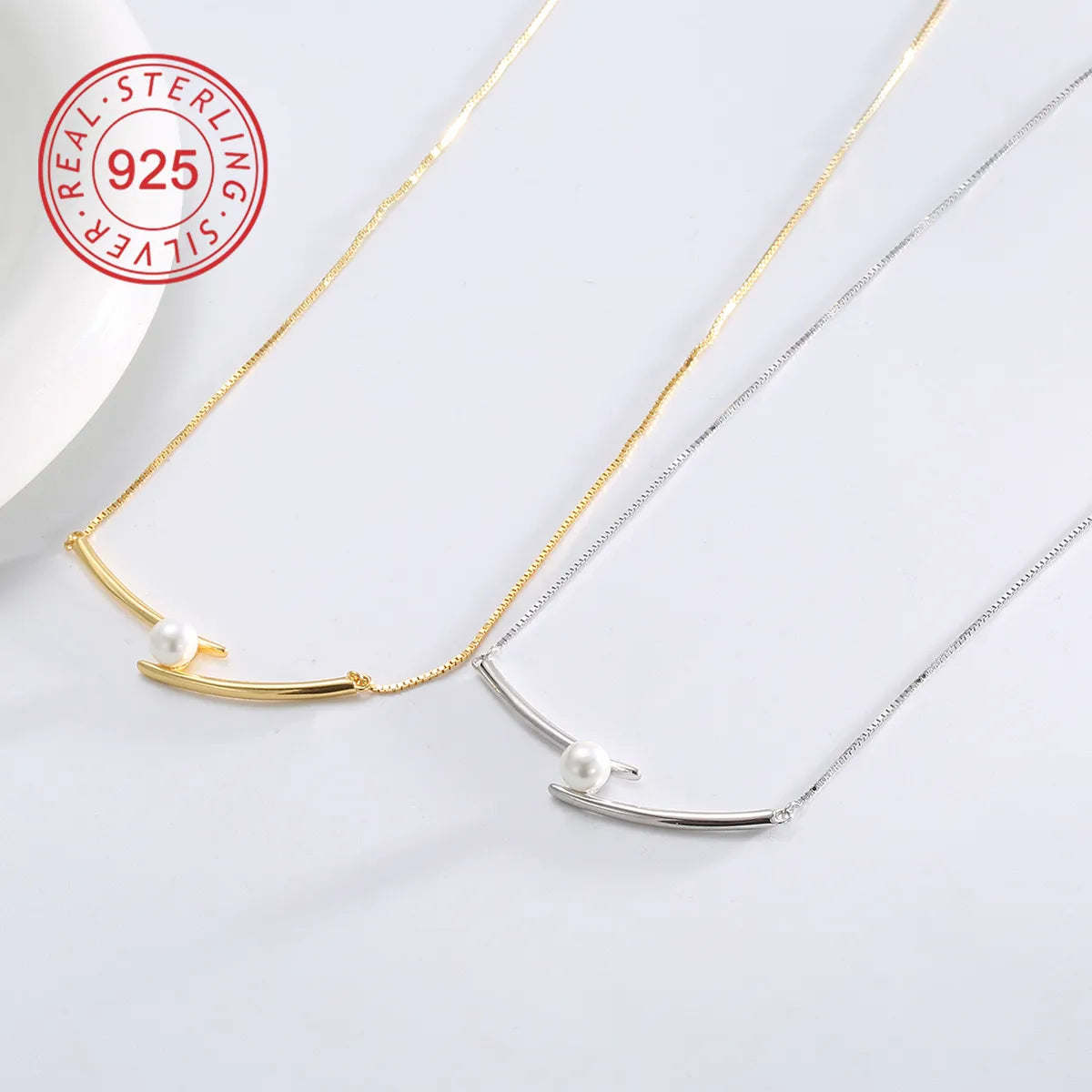 Sterling Silver 18K Gold Plated White Gold Plated Gold Plated 0.05 M Simple Style Classic Style Plating Inlay Solid Color Natural Stone Zircon Pendant Necklace