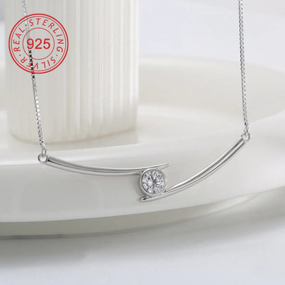 Sterling Silver 18K Gold Plated White Gold Plated Gold Plated 0.05 M Simple Style Classic Style Plating Inlay Solid Color Natural Stone Zircon Pendant Necklace