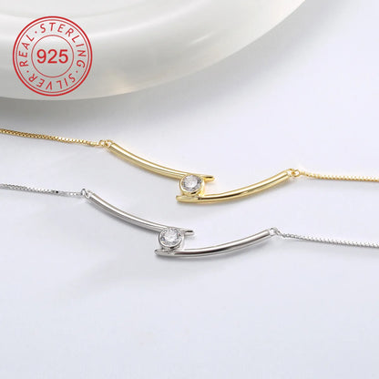 Sterling Silver 18K Gold Plated White Gold Plated Gold Plated 0.05 M Simple Style Classic Style Plating Inlay Solid Color Natural Stone Zircon Pendant Necklace