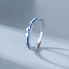 Sterling Silver Adjustable Couple Rings Geometric Star And Moon City Wall Design Electroplated Open Band Lover Gift For Men And Women