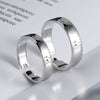 Sterling Silver Adjustable Open Couple Ring Minimalist Ruler Pattern Electroplated Fashion Jewelry