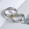 Sterling Silver Adjustable Open Couple Ring Minimalist Ruler Pattern Electroplated Fashion Jewelry